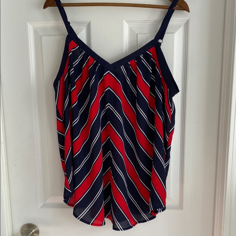 Torrid Red and Blue Striped tank w adjustable straps size 10-12